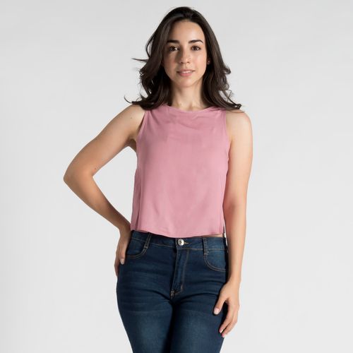 BLUSA LISA SIN MANGAS QD030051 - Quarry Tienda de Ropa